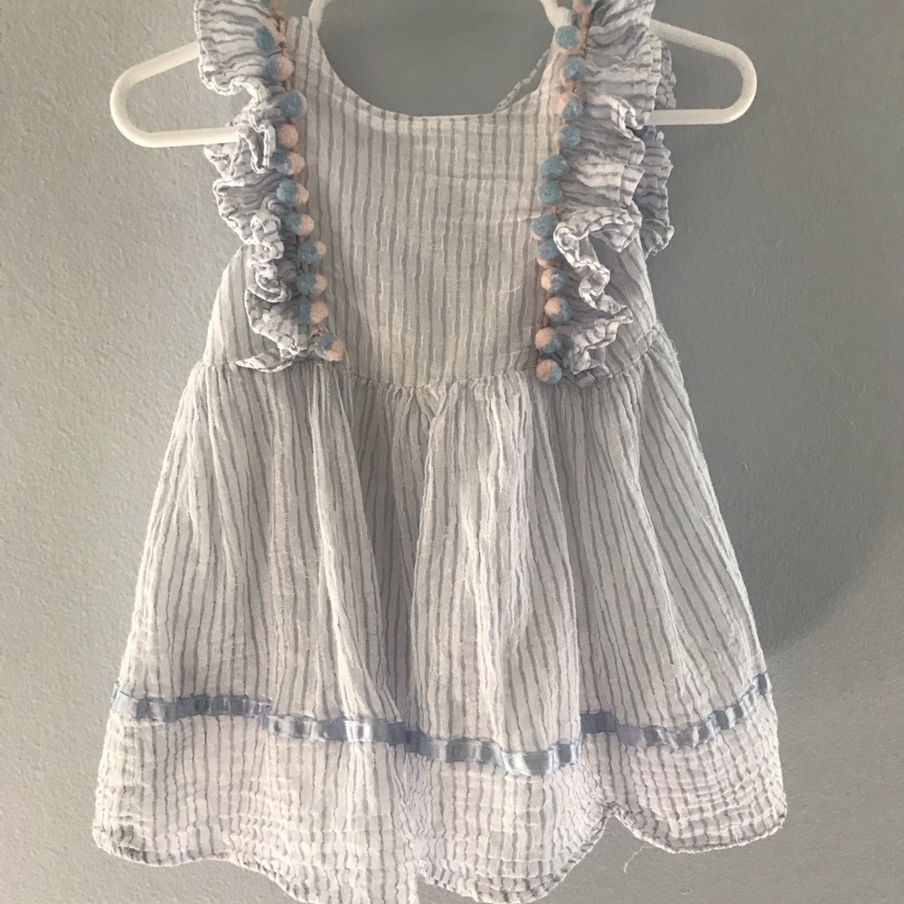 Pippa & Julie Tess blue Pom Pom dress